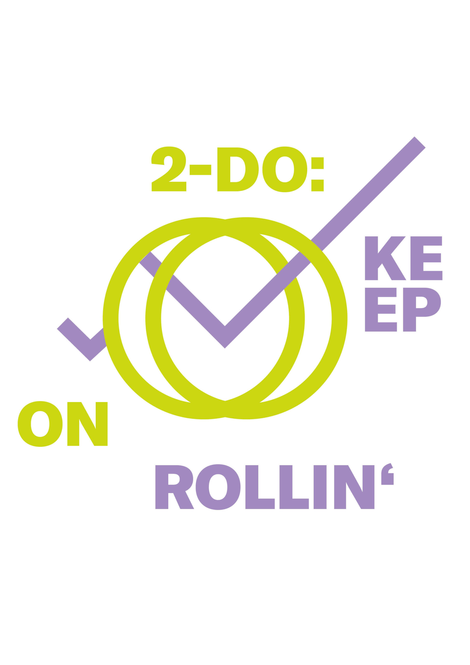 Die Zeichnung eines Rollstuhls mit dem Spruch: 2-Do: Keep on rollin'